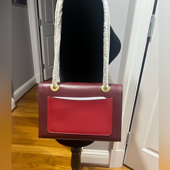 NWT Coach Parker Colorblock Purse w/ Chain Strap in Burgundy/Red Apple Multi 🍎 - Picture 4 of 9